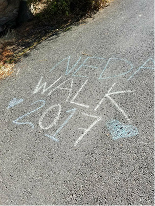 Sidewalk chalk-writing for NEDA walk
